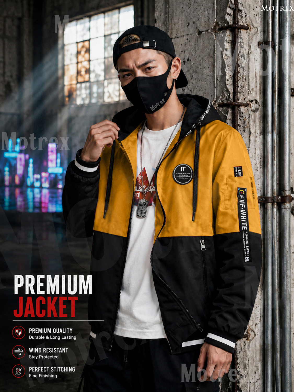 Image of MOTREX Men Colorblock Casual Jacket