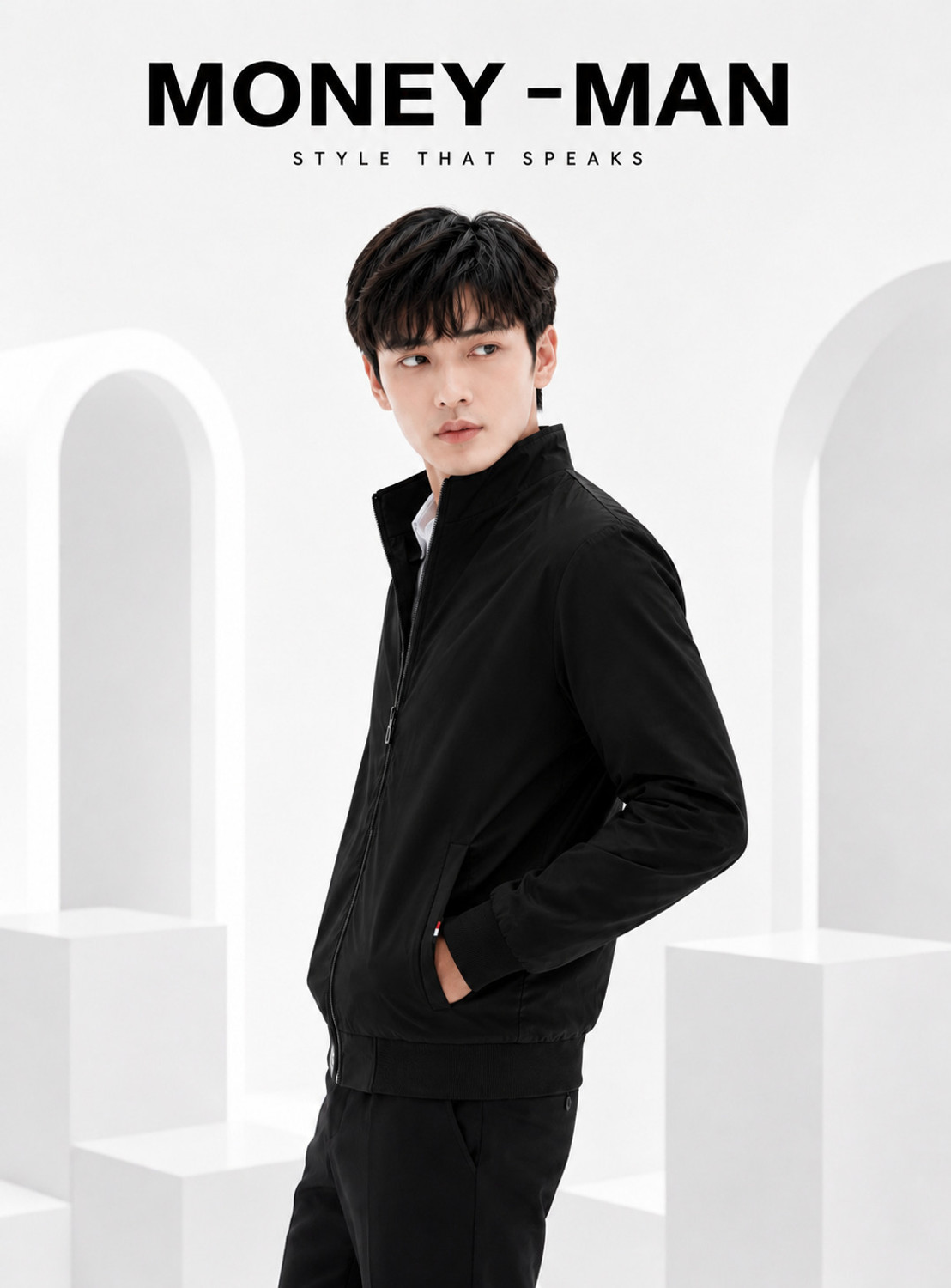 Image of Money man Full Sleeve Colorblock Men Jacket