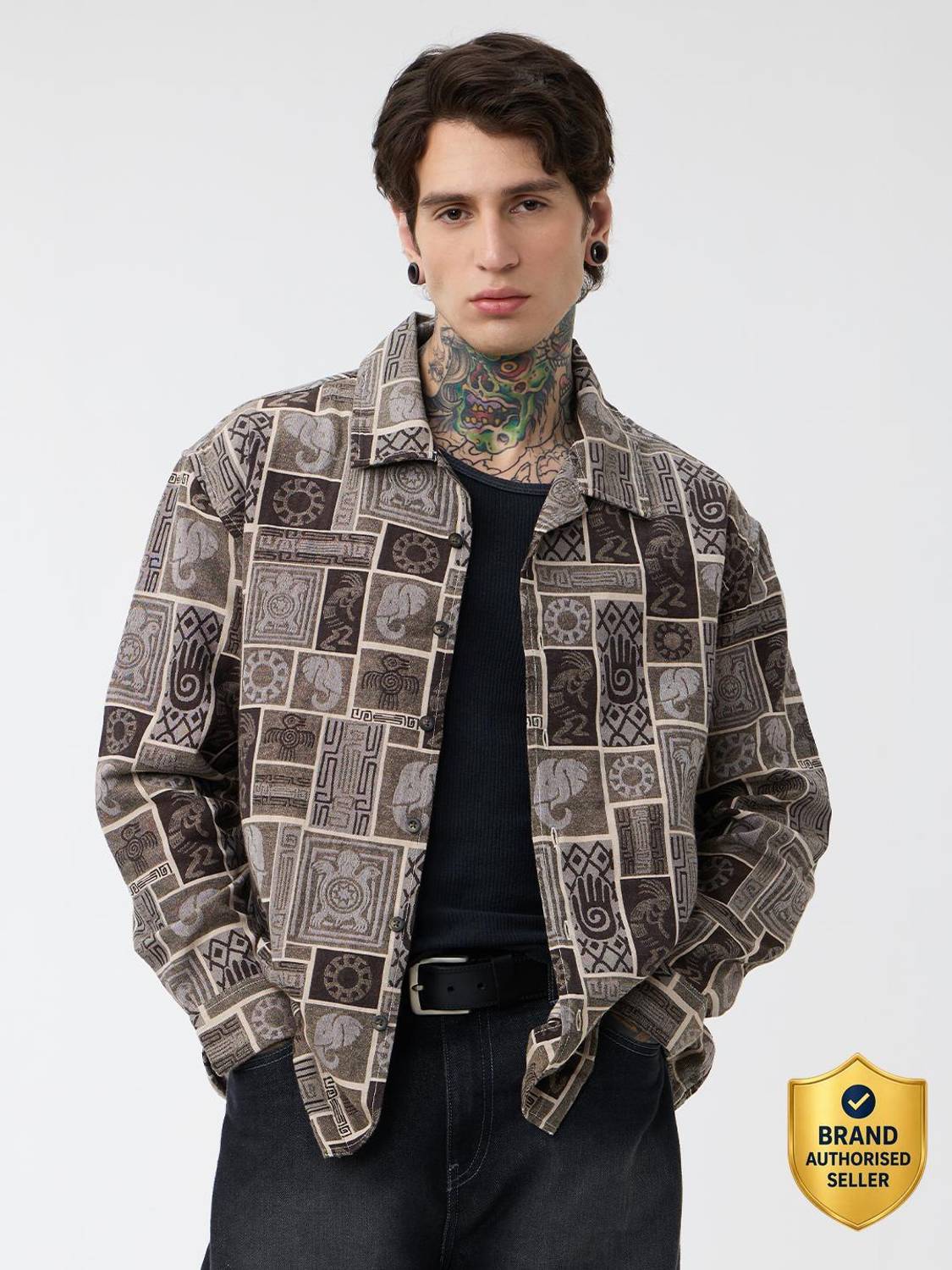 The Souled Store Men Geometric Print Jacket - Image 1
