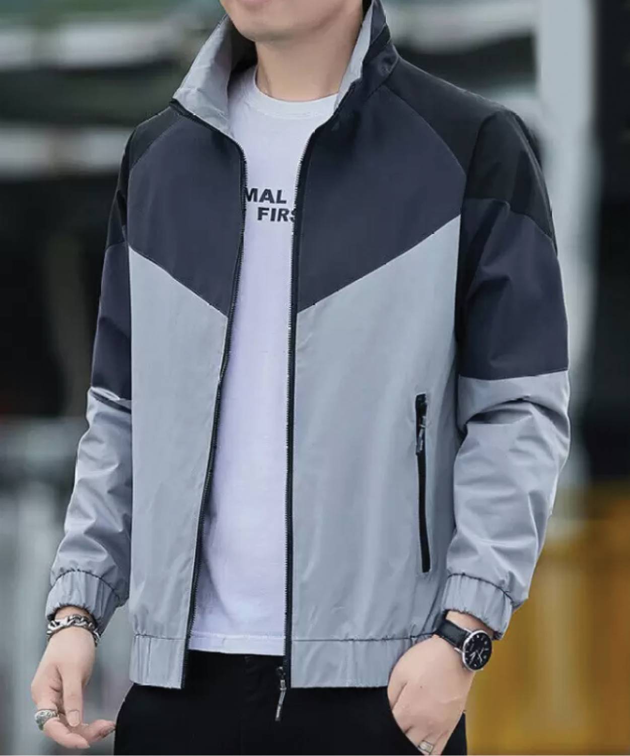 QUIN FLETCHER Full Sleeve Colorblock Men Jacket - Image 1