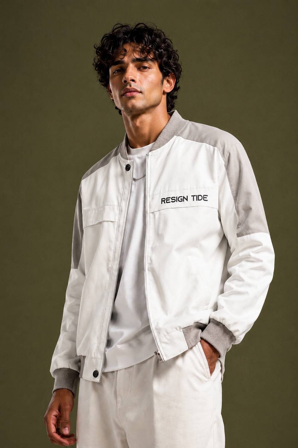 LIZBEE Full Sleeve Colorblock Men Jacket