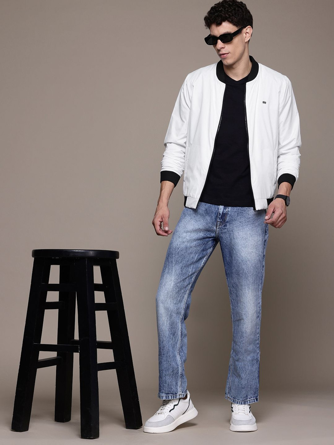 Image of Roadster Full Sleeve Solid Men Bomber Jacket