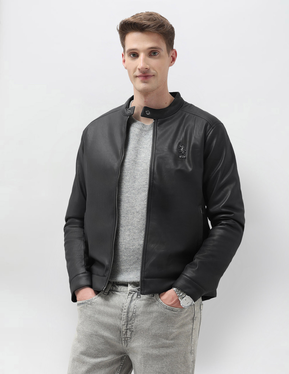 Image of U.S. Polo Assn. Denim Co. Full Sleeve Solid Men Jacket