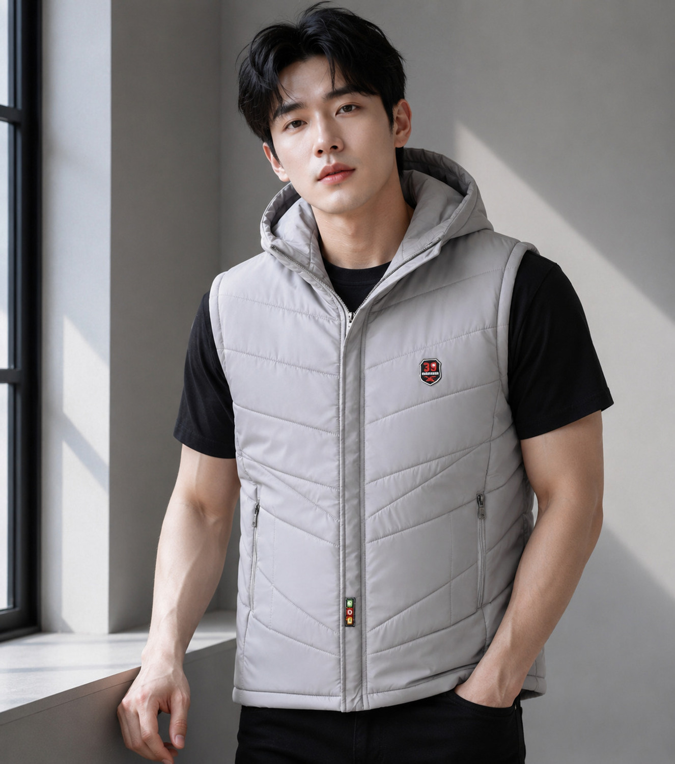 Image of HEMLOCK Sleeveless Solid Men Jacket