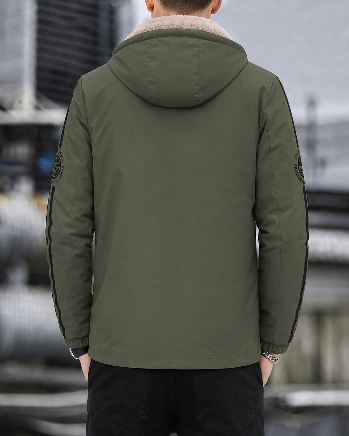 Image of FUTSE PENO Men Striped Casual Jacket