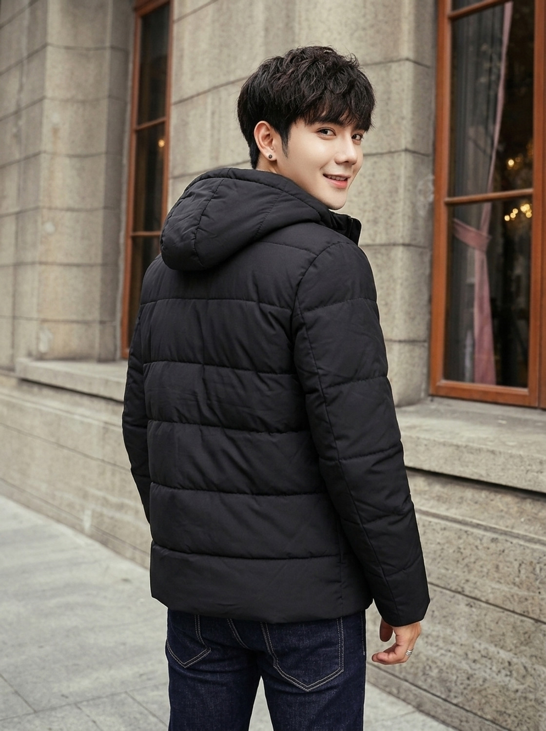 Image of Christy World Men Solid Casual Jacket