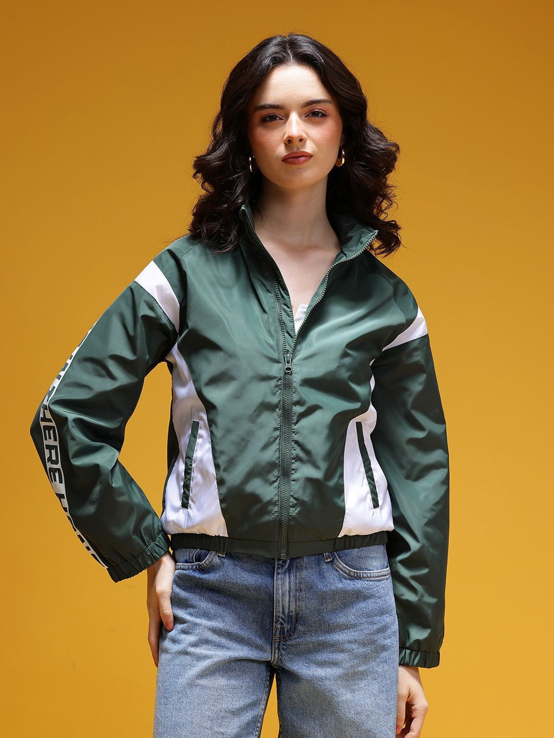 Image of HERE&NOW Full Sleeve Colorblock Women Jacket