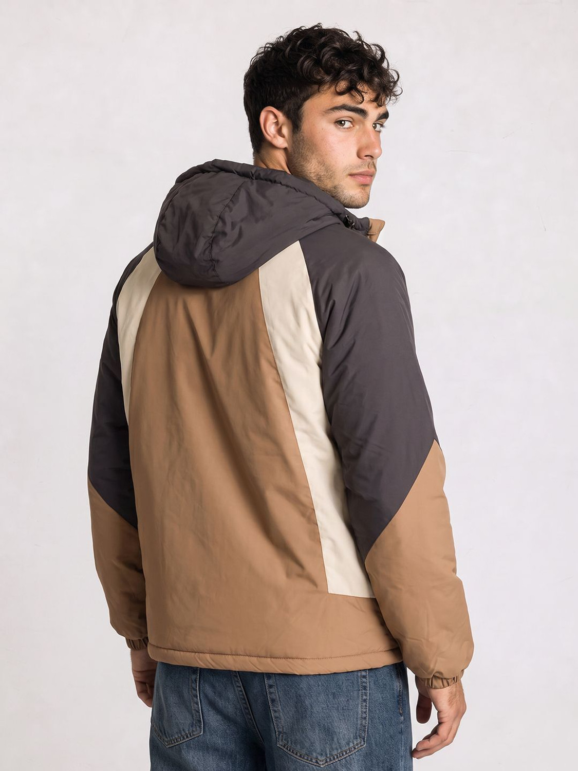Image of Roadster Men Colorblock Puffer Jacket