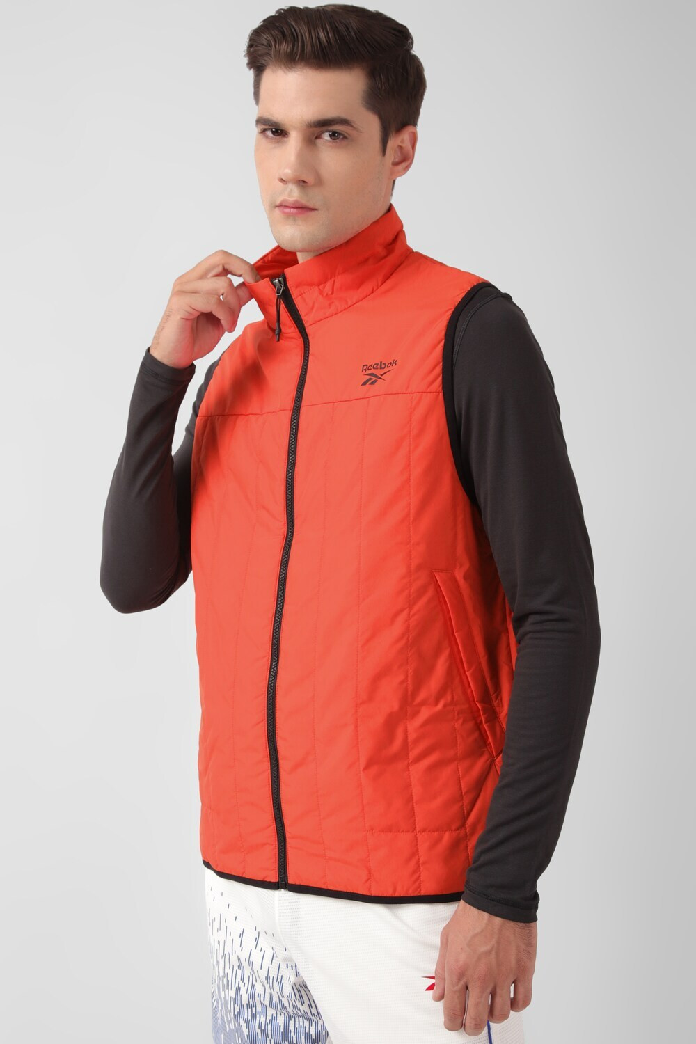 Image of REEBOK Sleeveless Solid Men Jacket