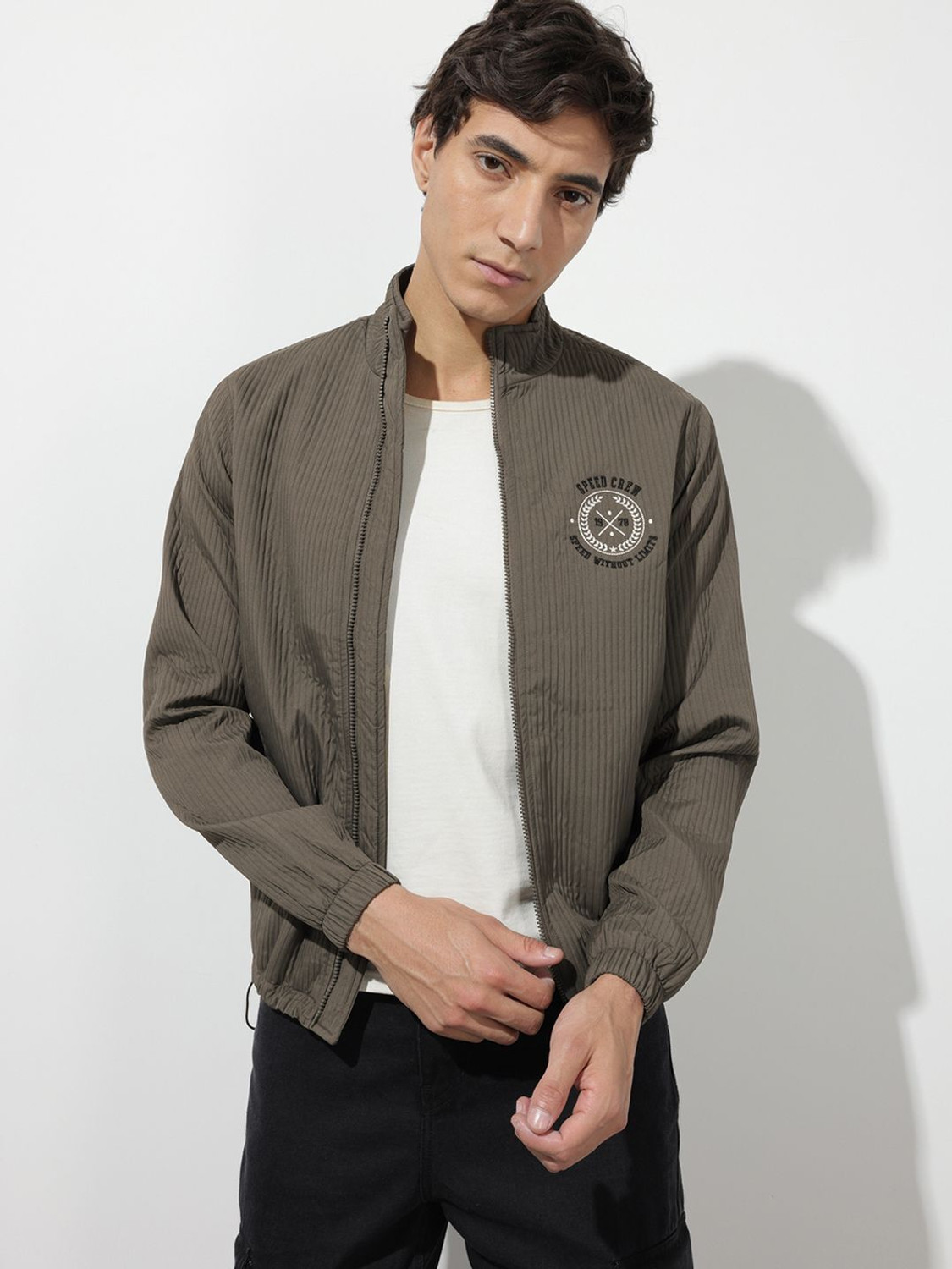 Image of Roadster Full Sleeve Striped Men Jacket