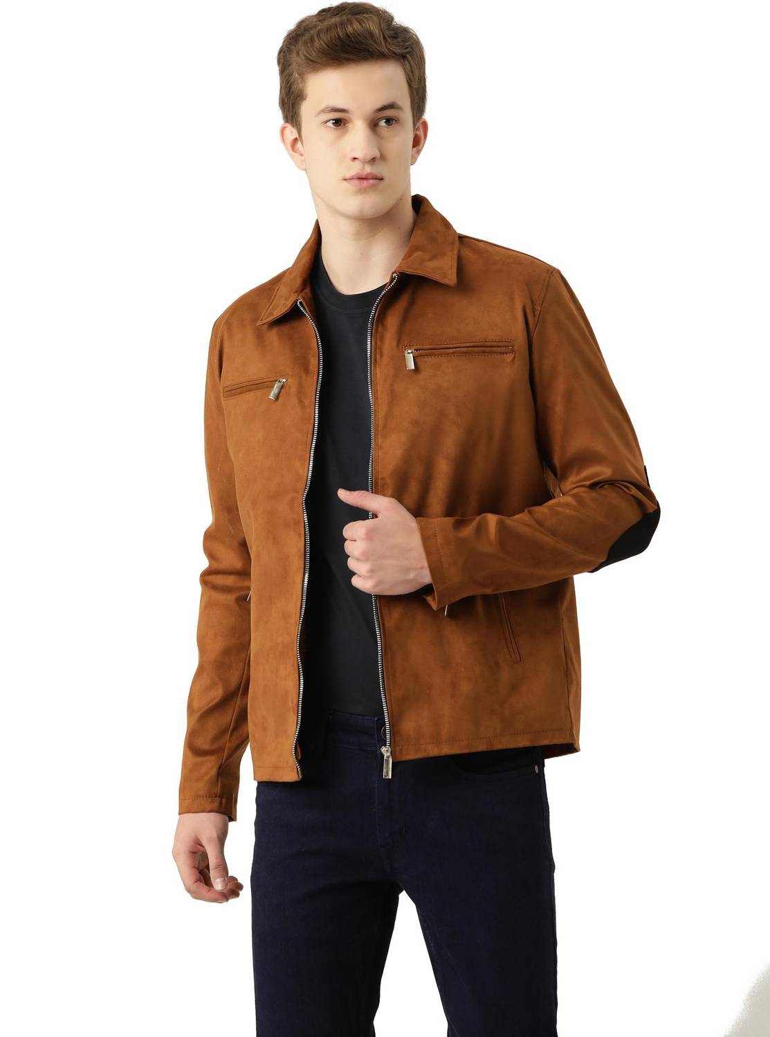 Leather Full Sleeve Solid Men Jacket