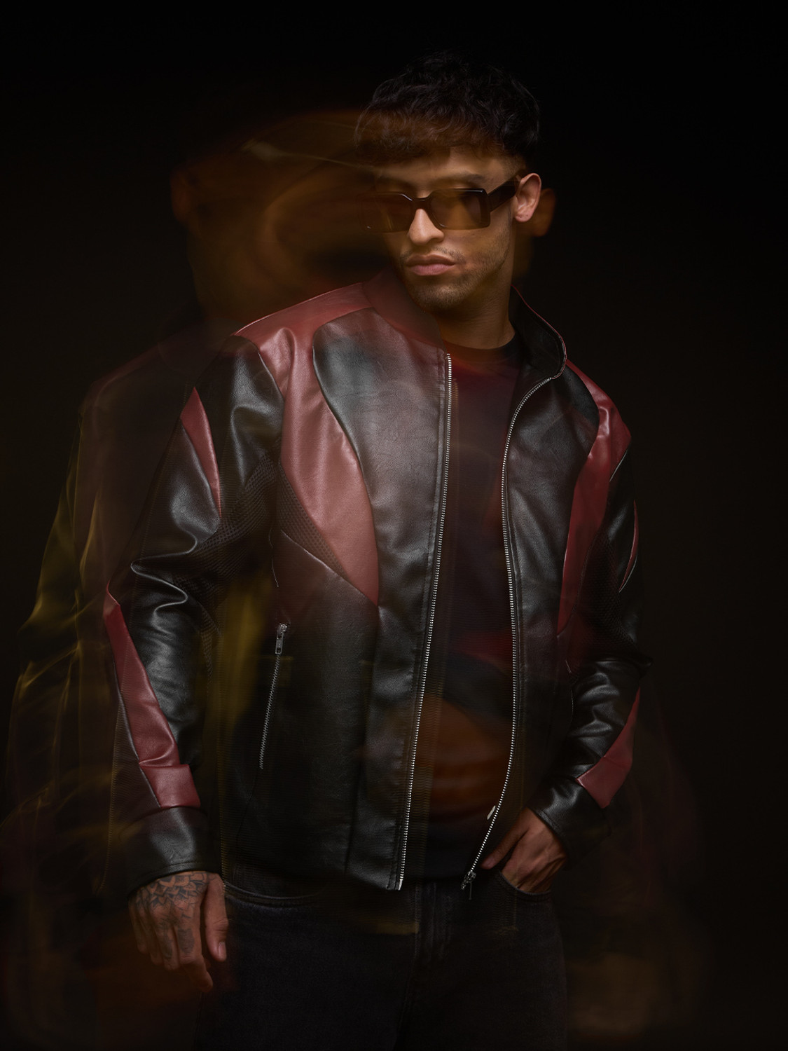Image of The Souled Store Full Sleeve Self Design Men Jacket