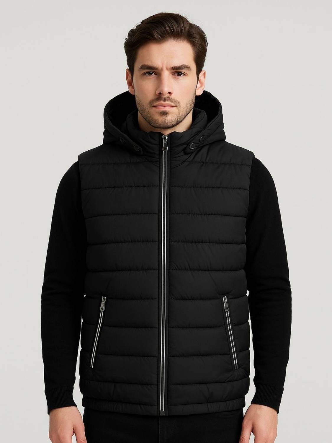 Timber Hitch Men’s Sleeveless Solid Jacket at ₹956 (73% Off) – Flipkart