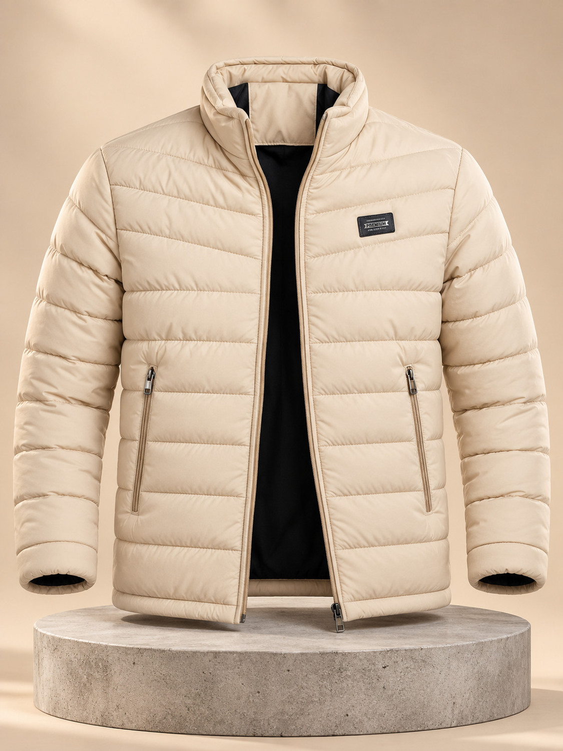 Image of DUCOHIVE Men Self Design Puffer Jacket