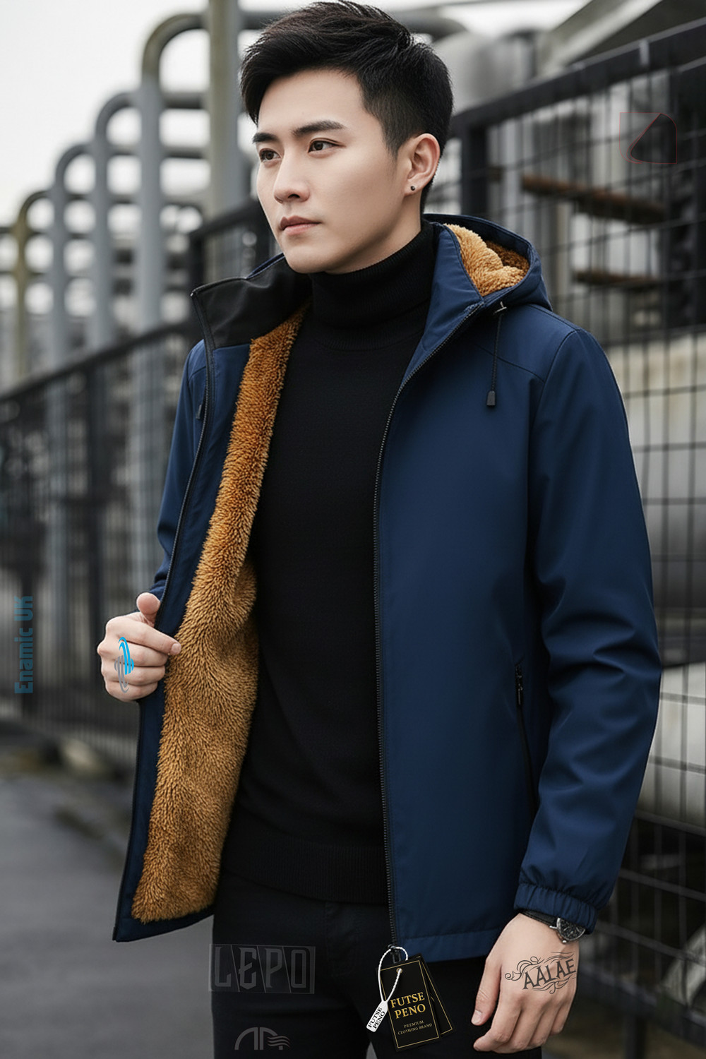 Image of FUTSE PENO Full Sleeve Solid Men Jacket