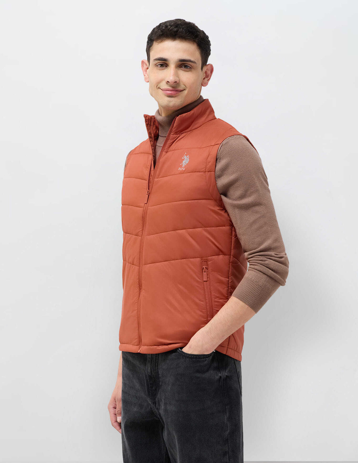 Image of U.S. POLO ASSN. Sleeveless Solid Men Jacket