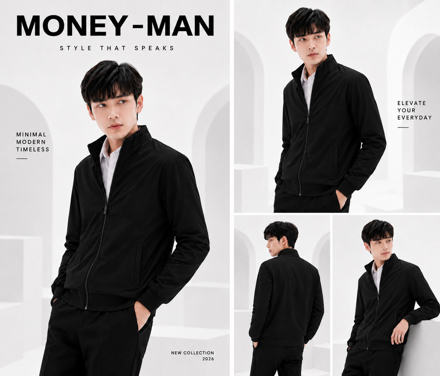 Image of Money man Full Sleeve Colorblock Men Jacket