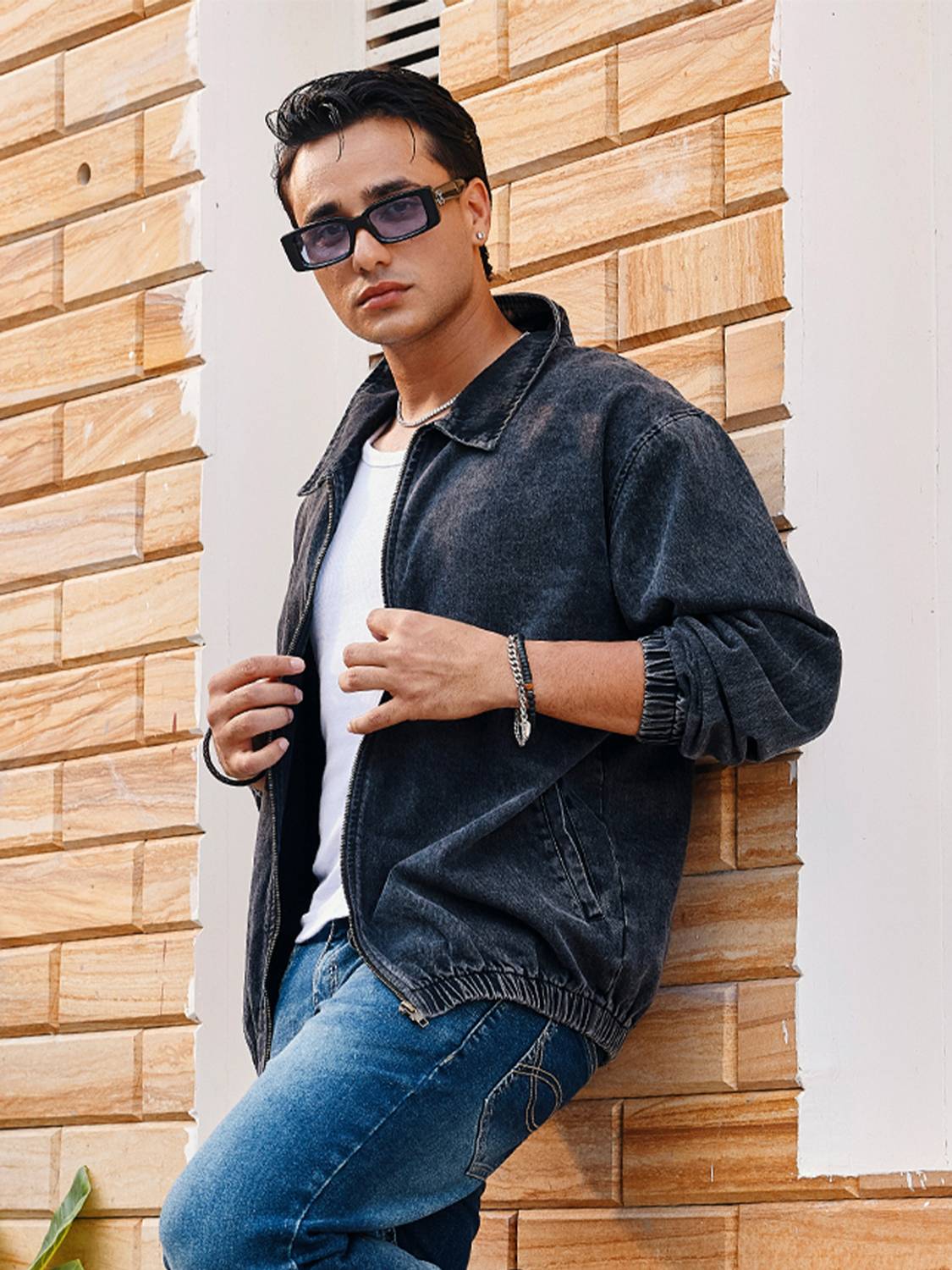 Urbano Men Blue Full Sleeve Denim Jacket - Image 1