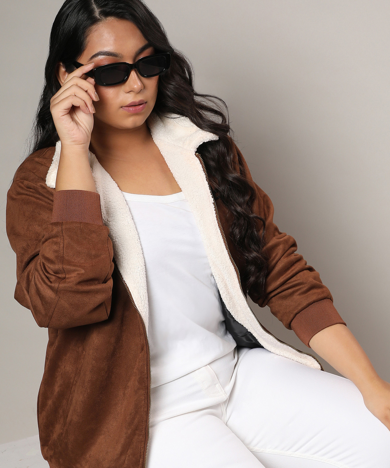Image of Instafab Plus Full Sleeve Solid Women Jacket