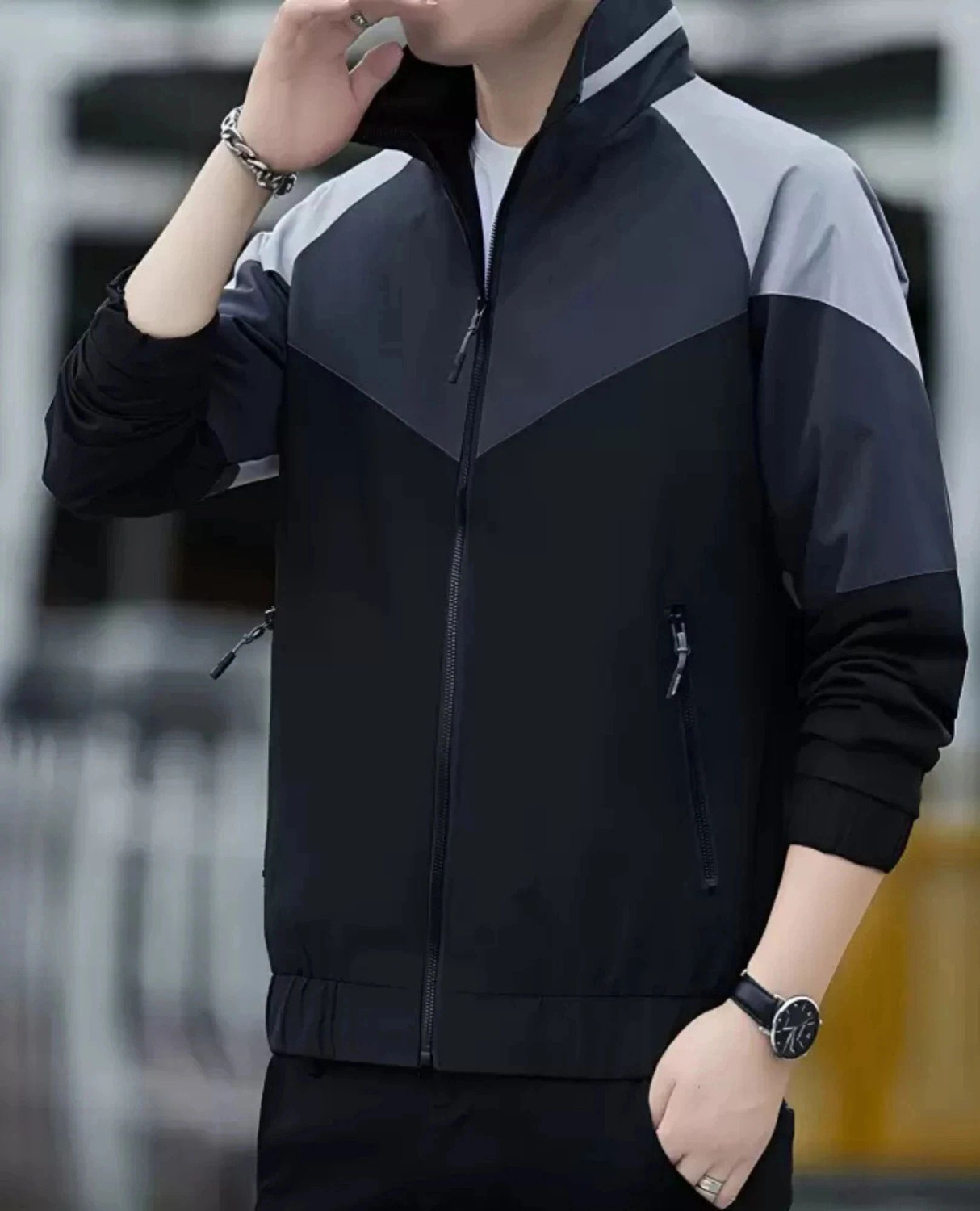 Image of Mia Fashion Men Colorblock Casual Jacket