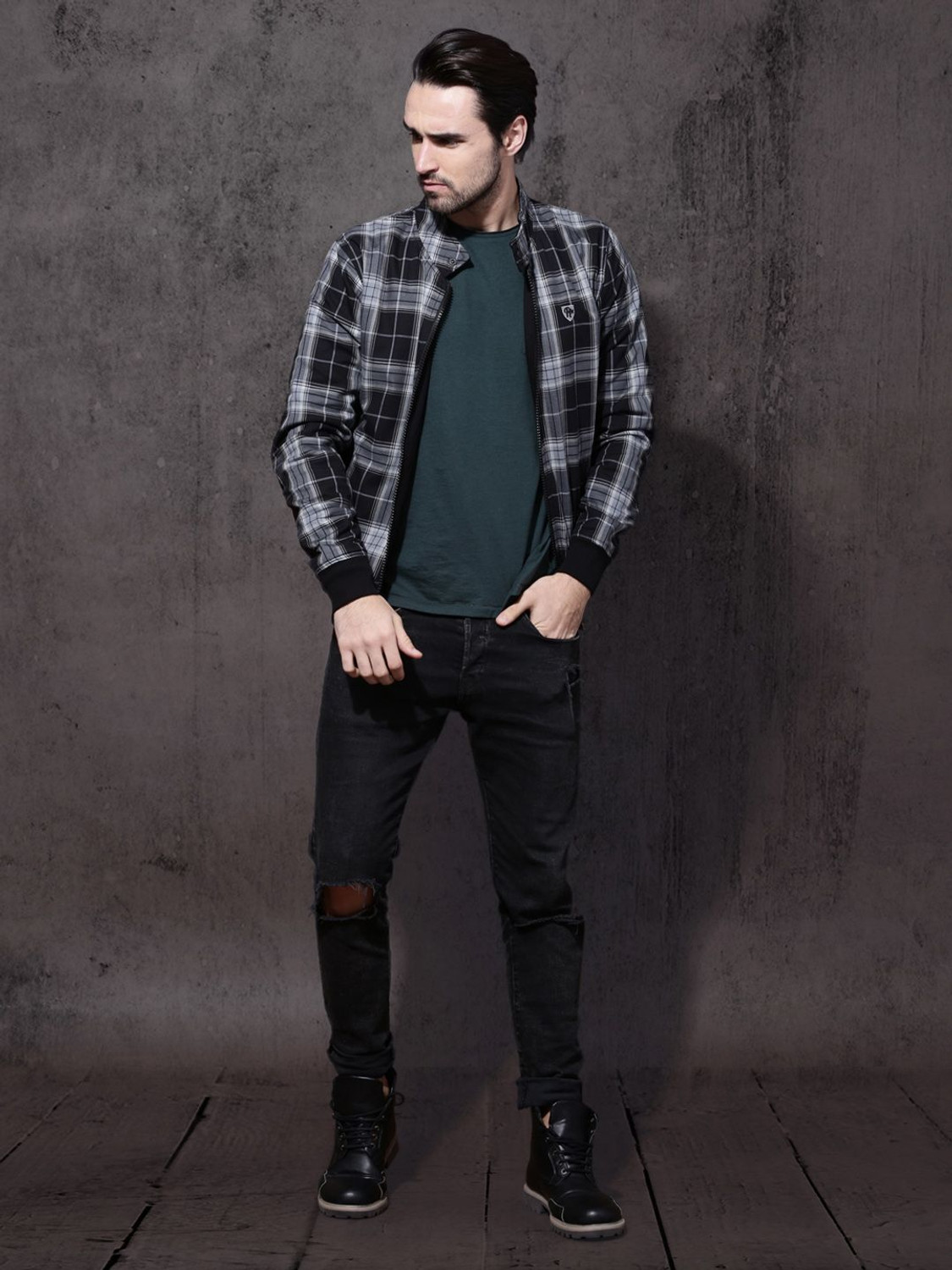 Image of Roadster Full Sleeve Checkered Men Jacket
