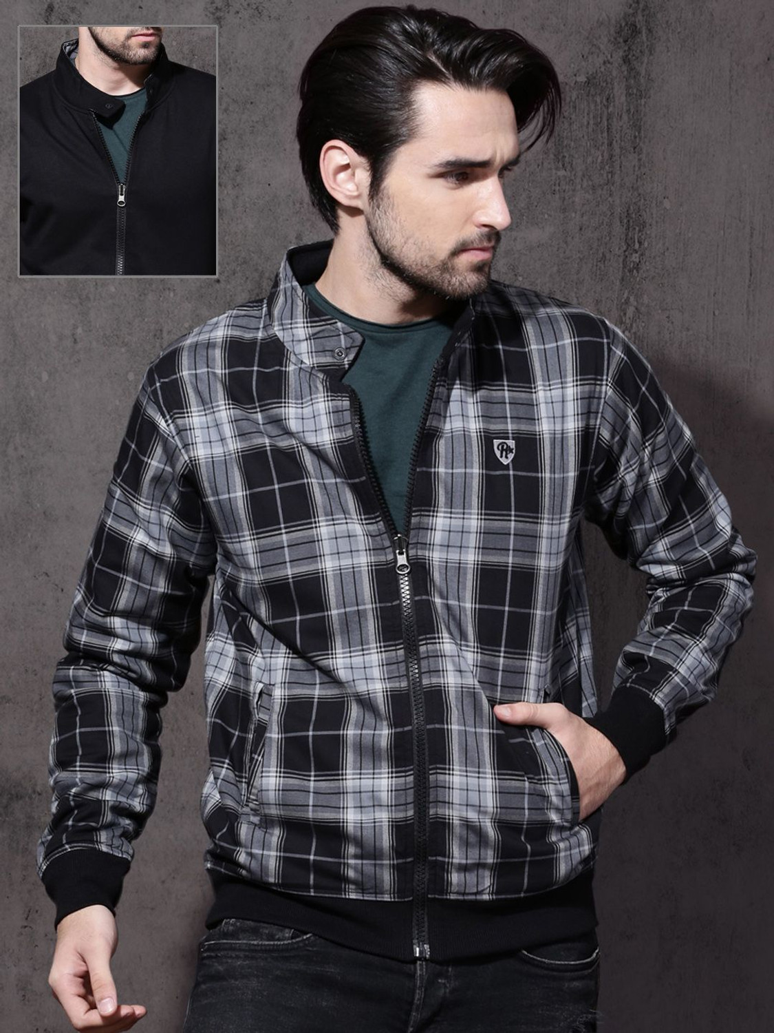 Image of Roadster Full Sleeve Checkered Men Jacket