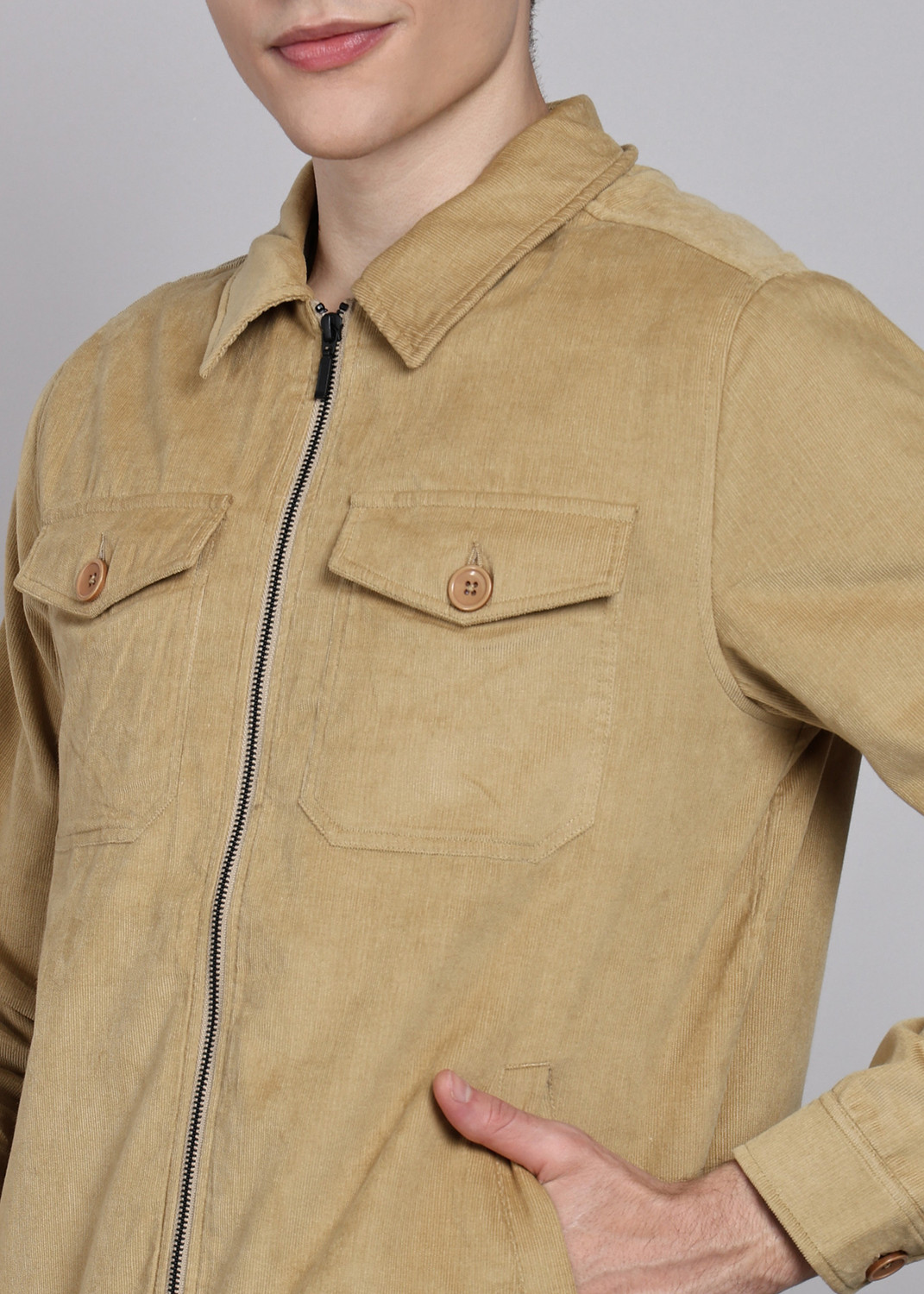 Image of Allen Solly Full Sleeve Solid Men Jacket