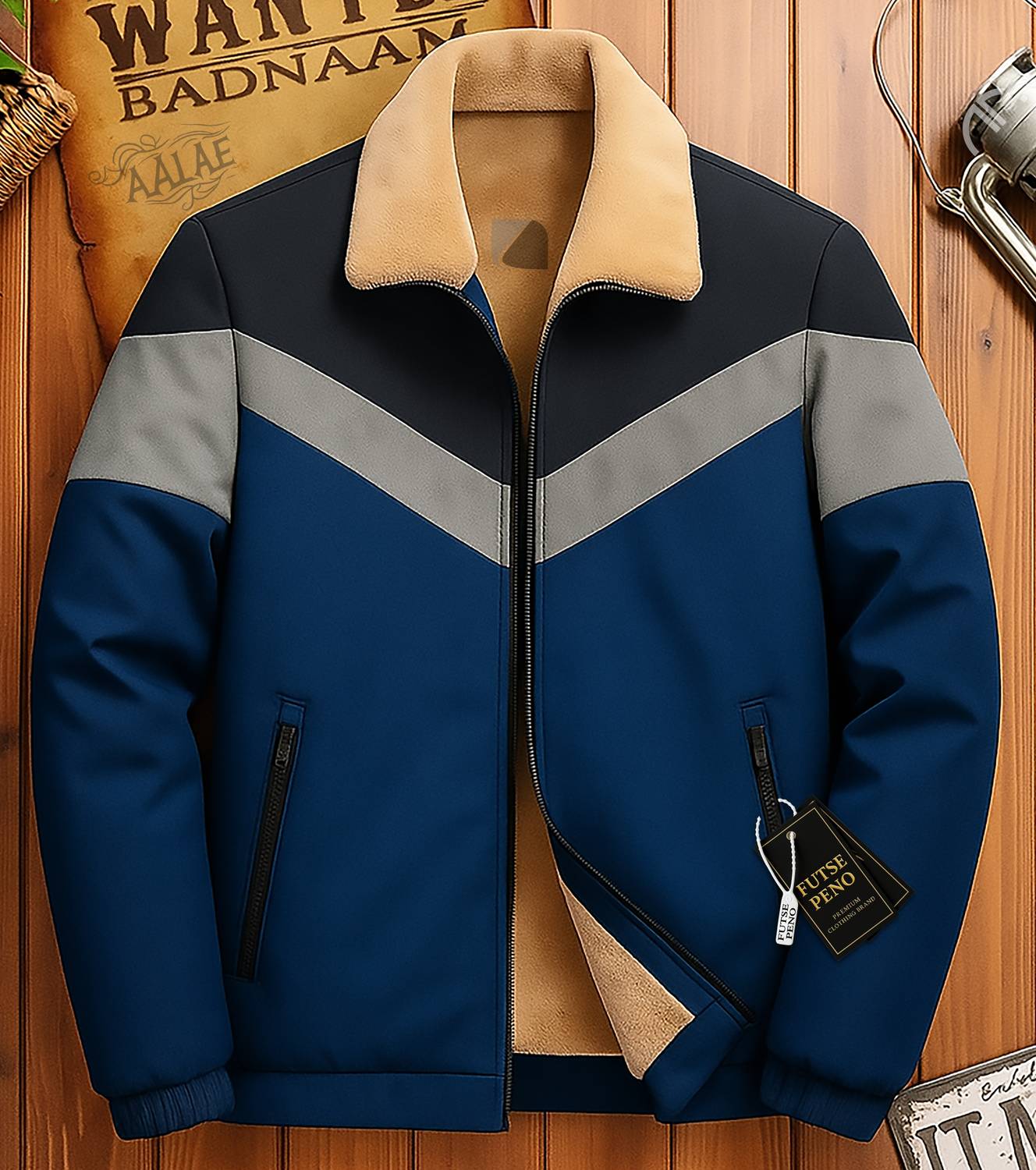 FUTSE PENO Full Sleeve Solid, Colorblock Men Jacket