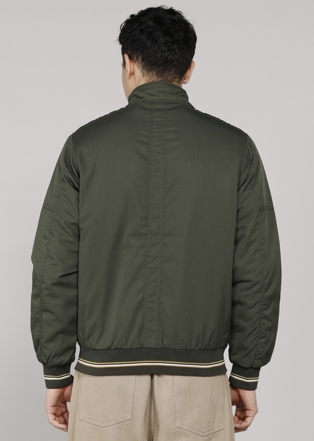 Image of INDIAN TERRAIN Men Solid Bomber Jacket