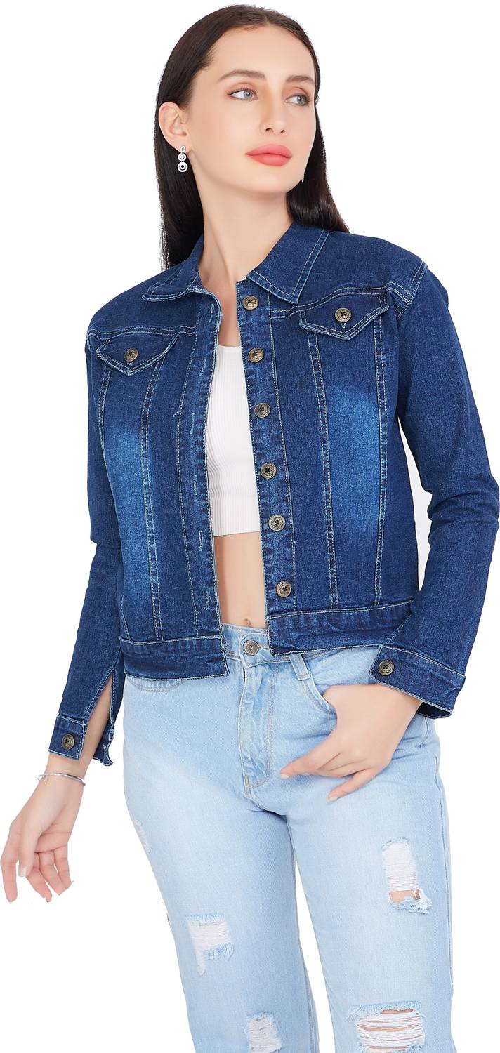 CEFALU Full Sleeve Washed Women Denim Jacket