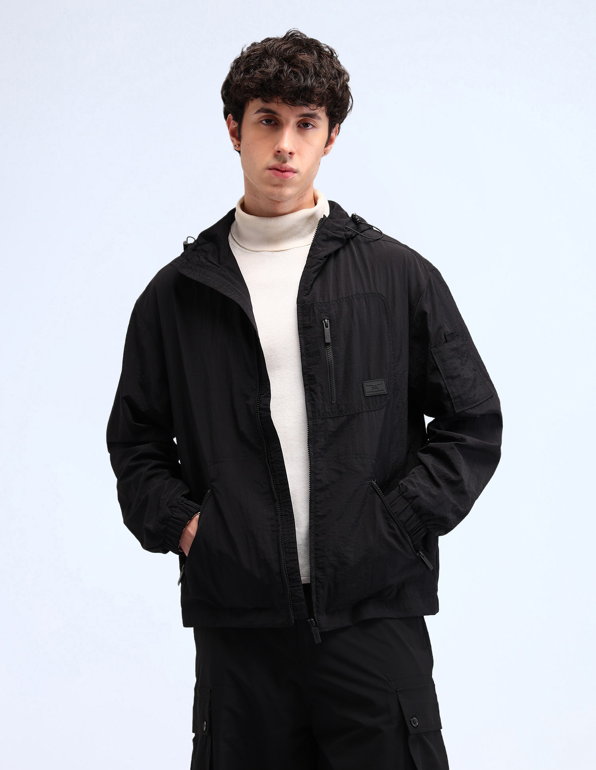 Image of FLYING MACHINE Full Sleeve Solid Men Jacket