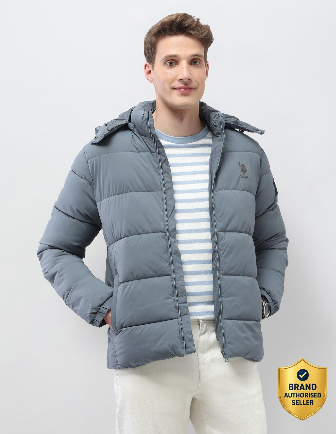 Image of U.S. Polo Assn. Denim Co. Full Sleeve Solid Men Jacket