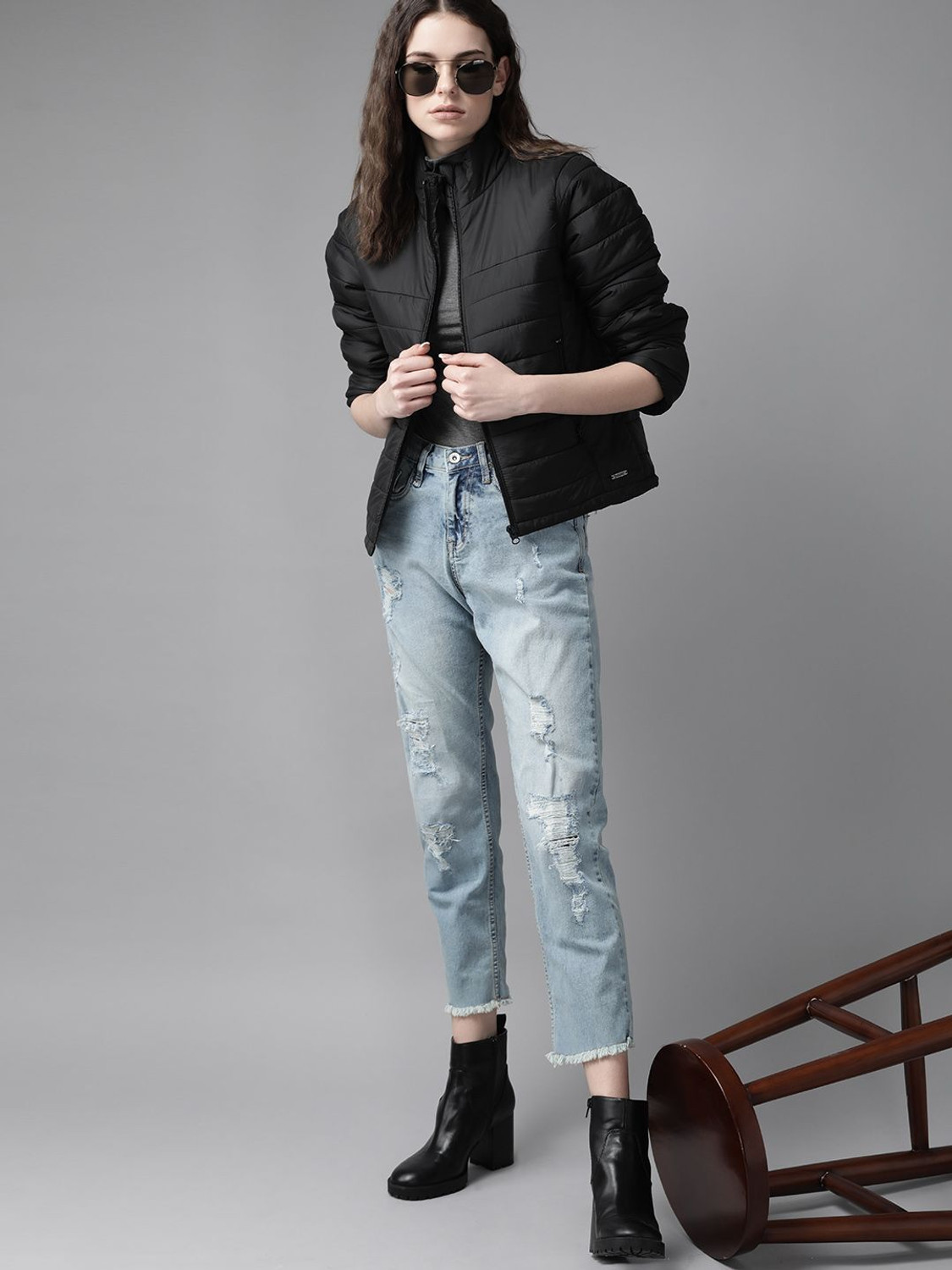Image of Roadster Full Sleeve Solid Women Padded Jacket