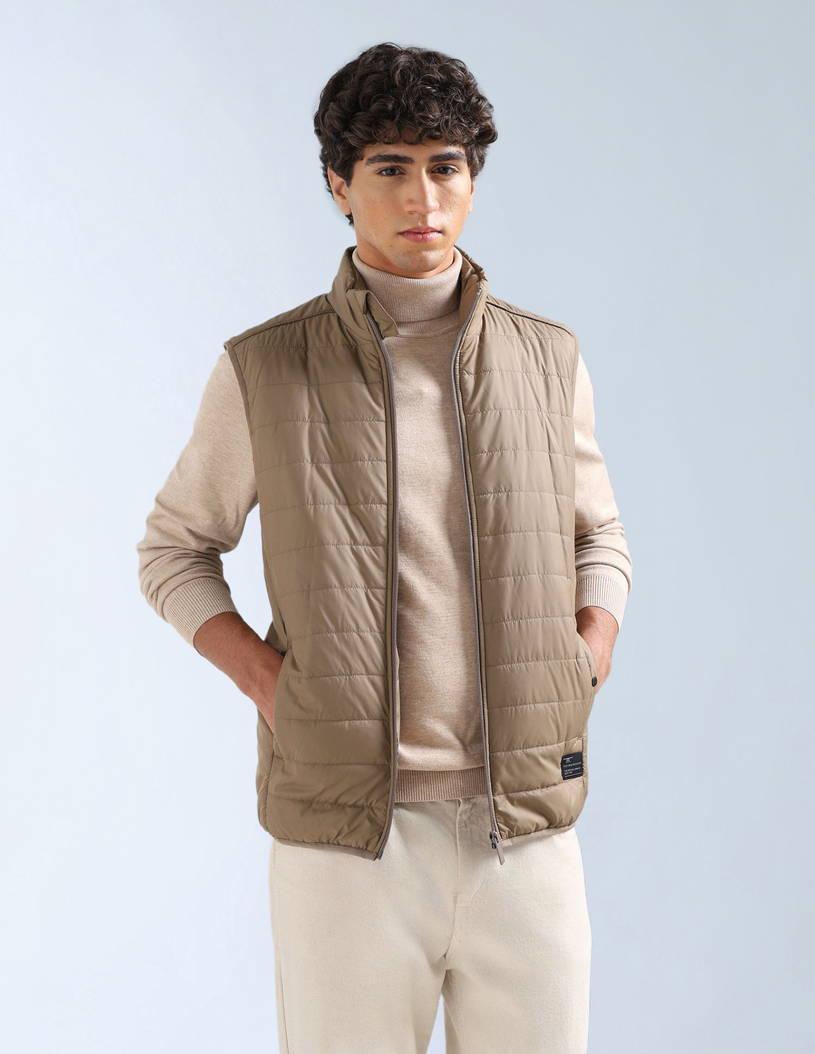 Image of FLYING MACHINE Men Solid Puffer Jacket