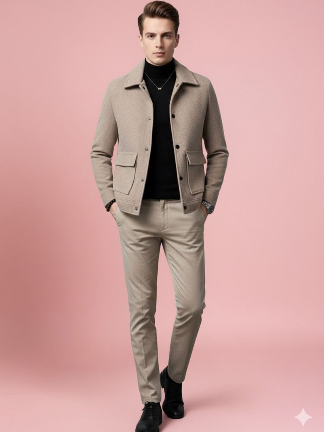Image of HERE&NOW Full Sleeve Solid Men Jacket