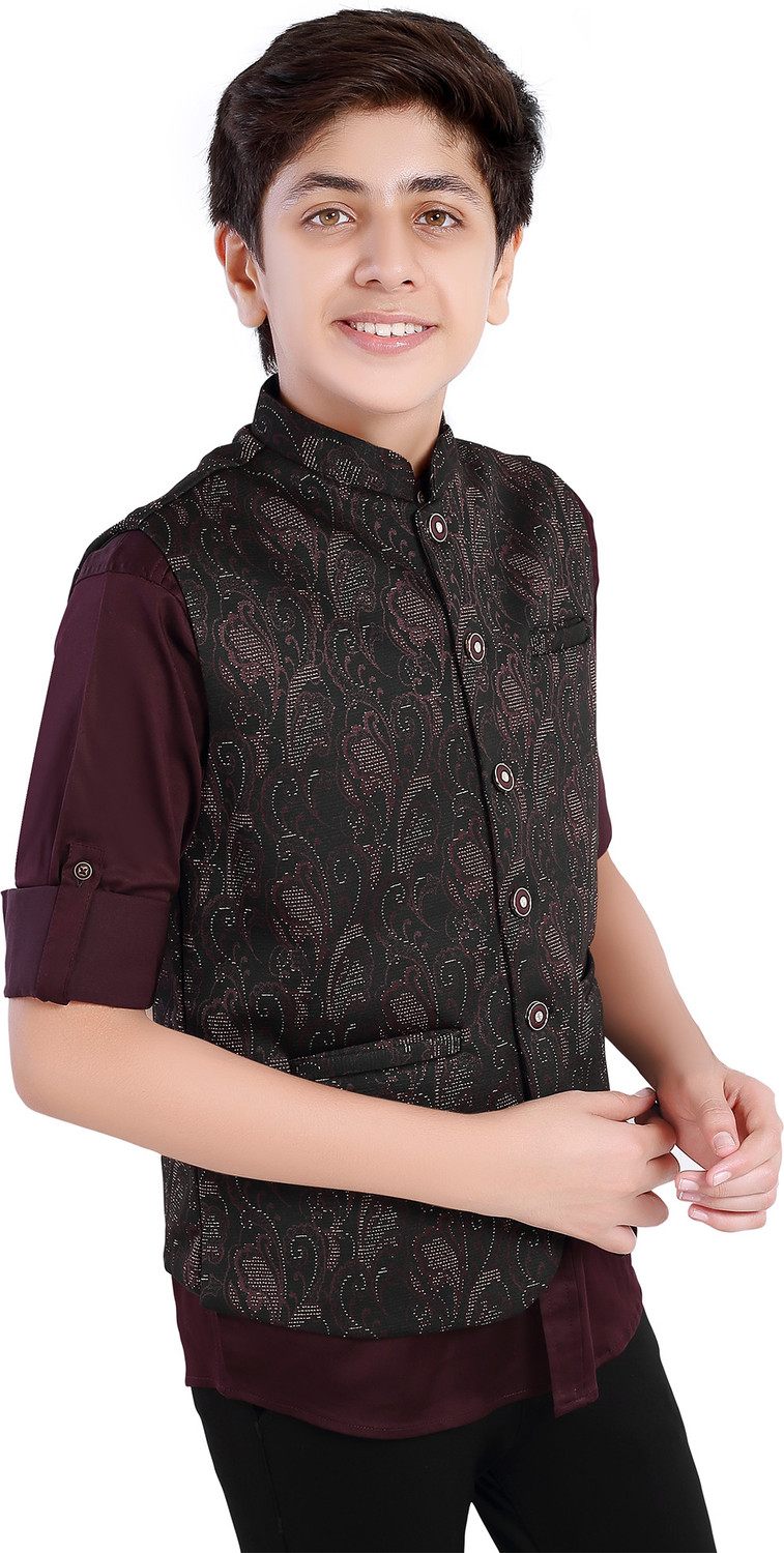 Image of Charchit Sleeveless Printed Boys Jacket