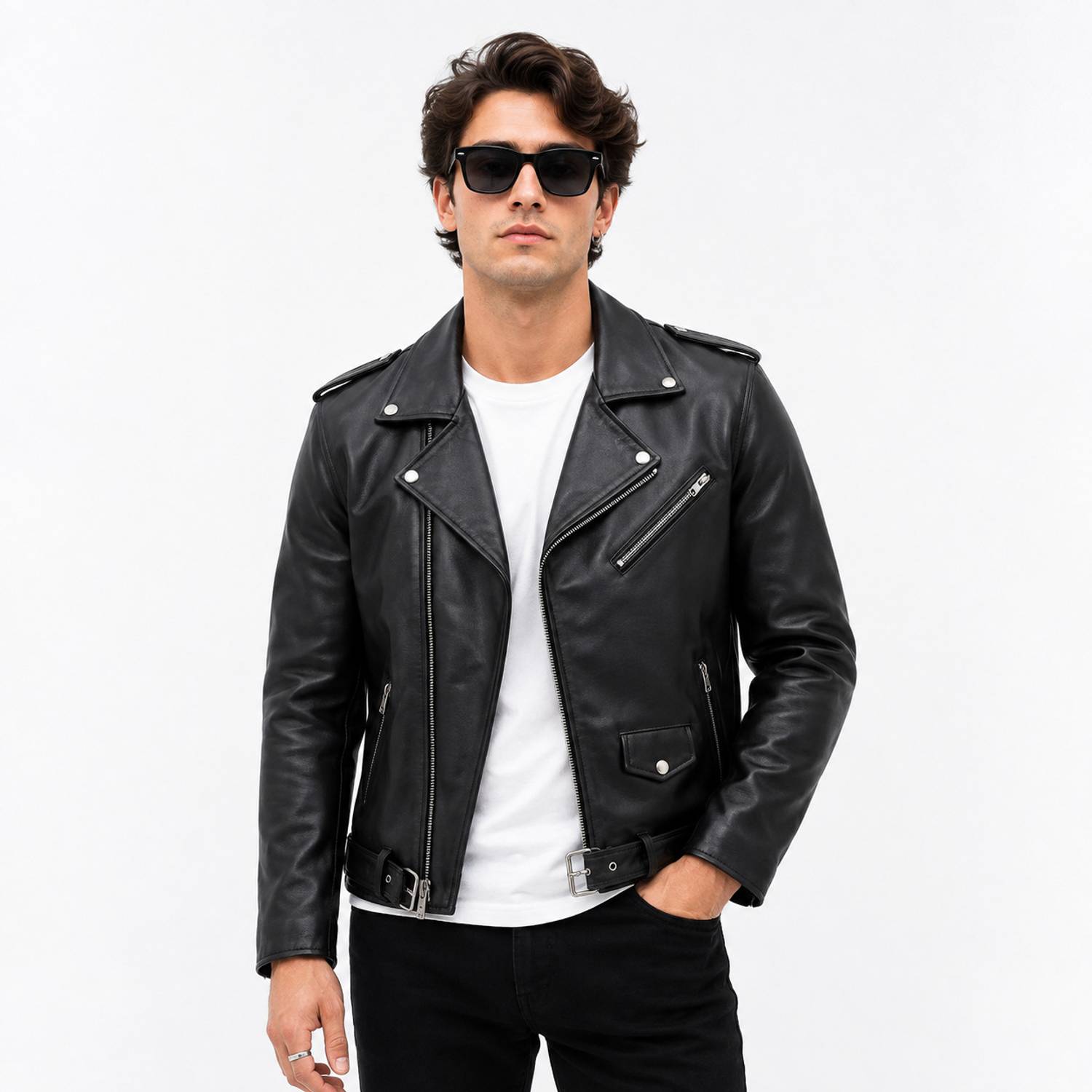 TAJLEATHER Full Sleeve Solid Men Jacket - Image 1