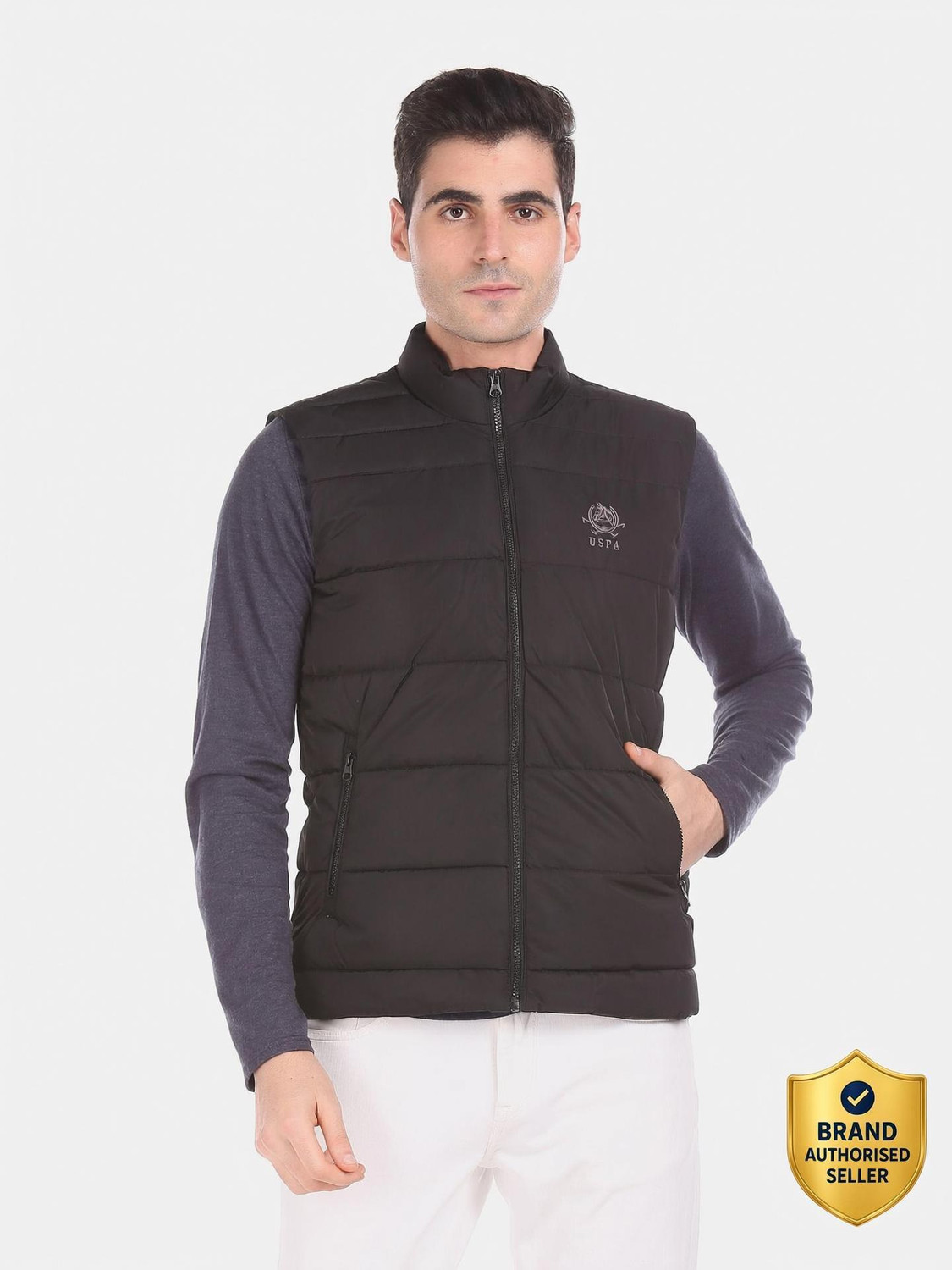 Image of U.S. POLO ASSN. Sleeveless Solid Men Jacket