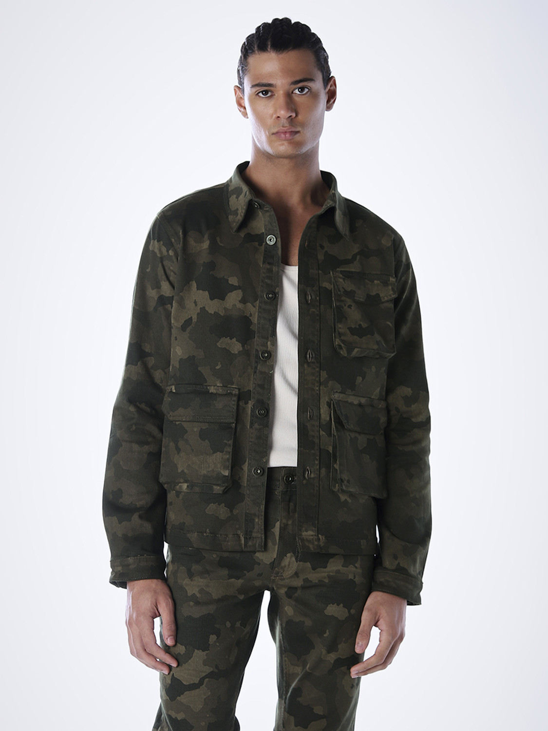 Image of JACK & JONES Full Sleeve Camouflage Men Jacket
