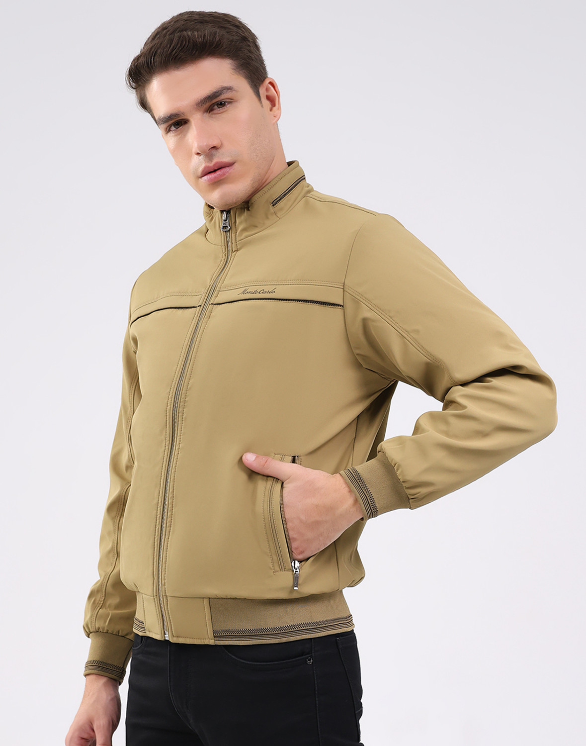 Image of MONTE CARLO Men Solid Casual Jacket