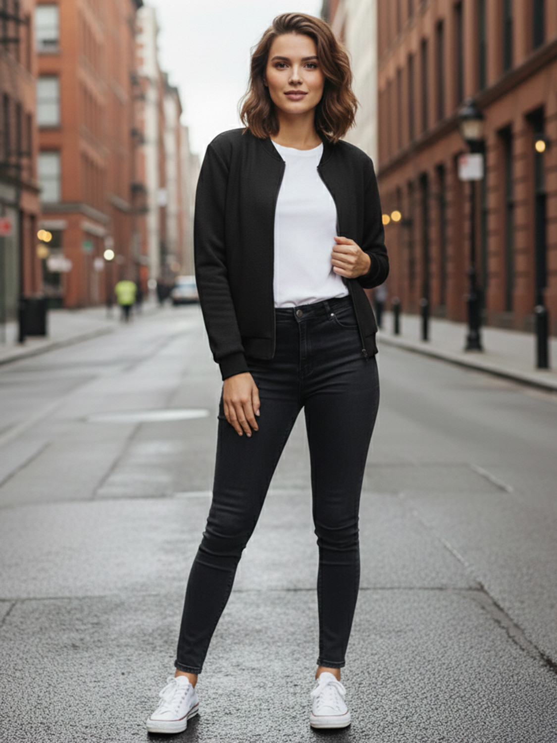 Image of JUST ROAR Women Solid Bomber Jacket