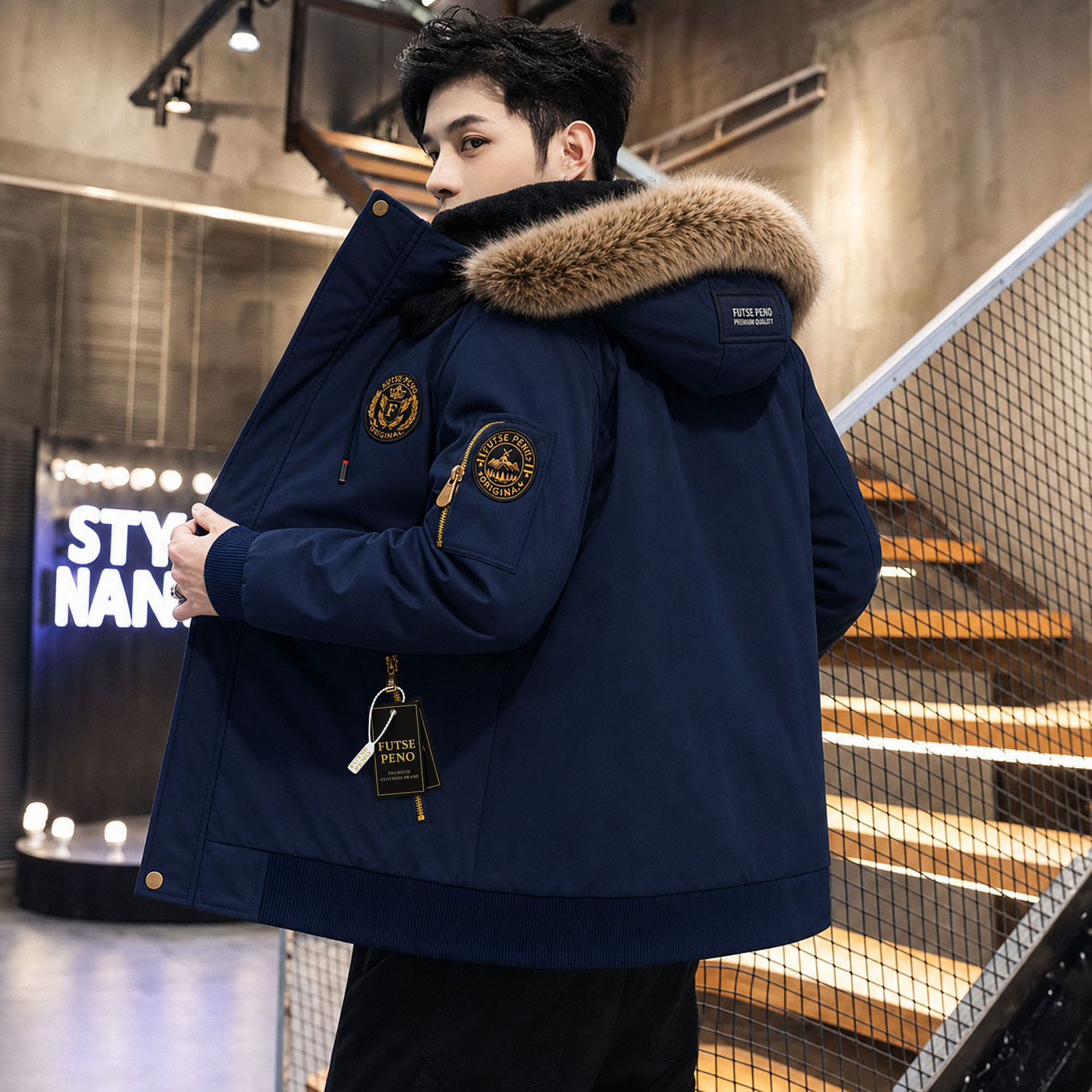 Image of FUTSE PENO Full Sleeve Applique Men Jacket