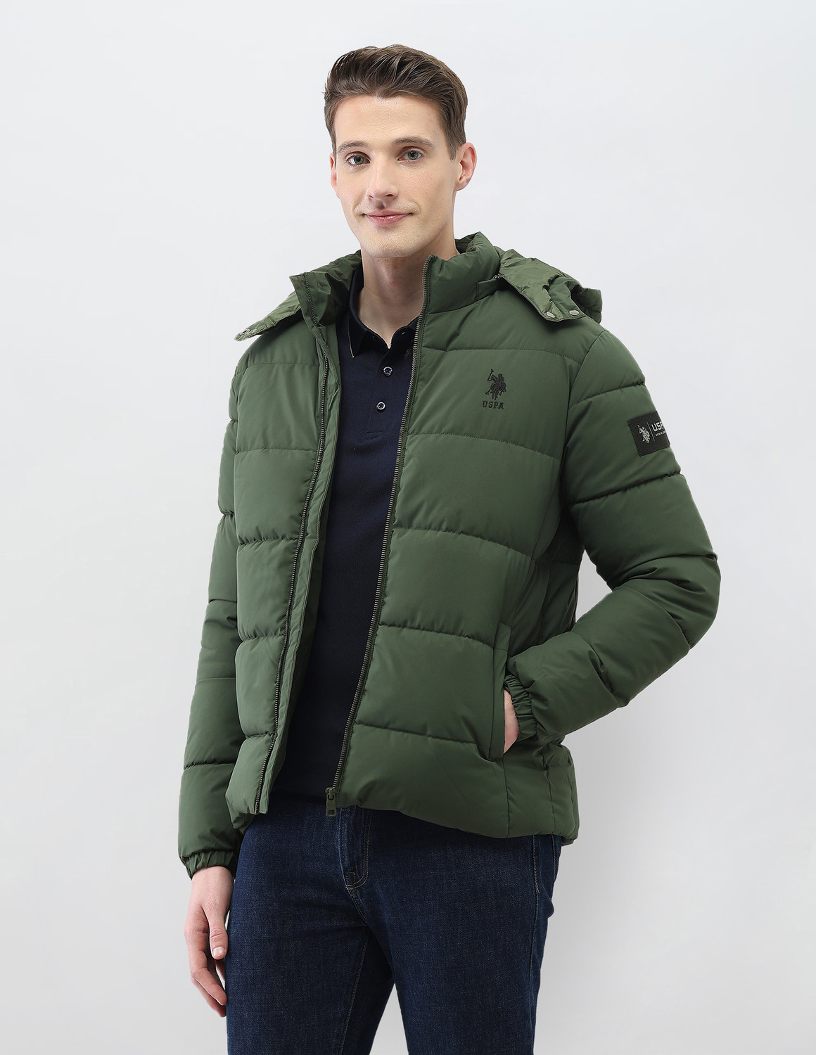 Image of U.S. Polo Assn. Denim Co. Full Sleeve Solid Men Jacket