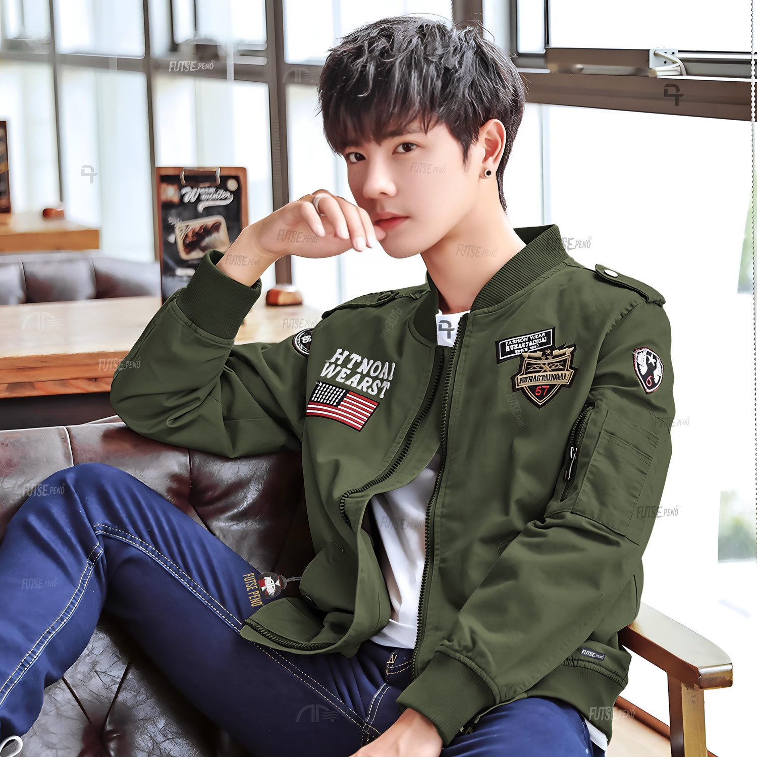 Image of FUTSE PENO Full Sleeve Printed, Applique Men Jacket