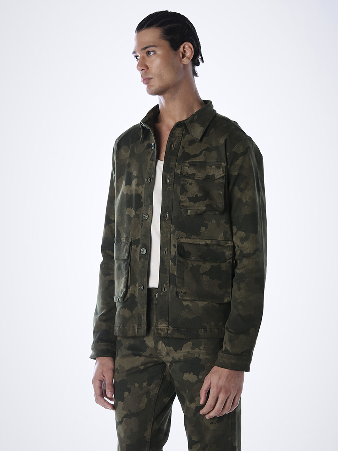 Image of JACK & JONES Full Sleeve Camouflage Men Jacket