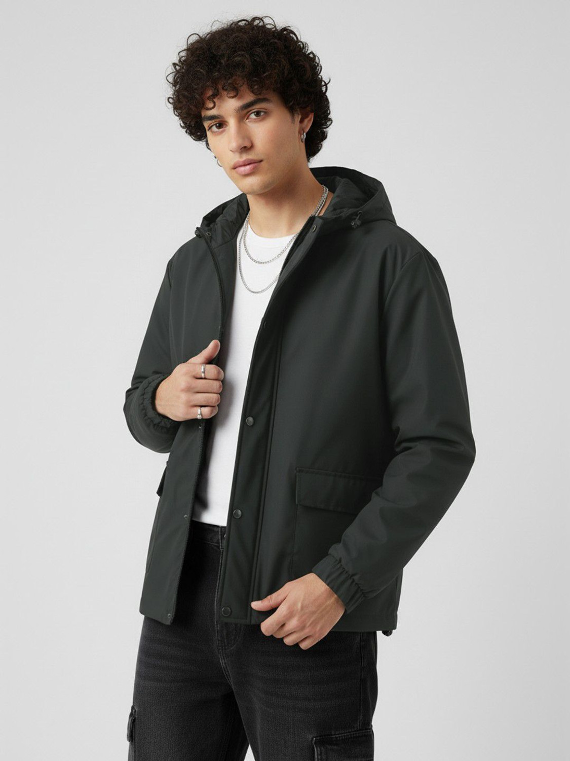 Image of Glitchez Full Sleeve Solid Men Jacket