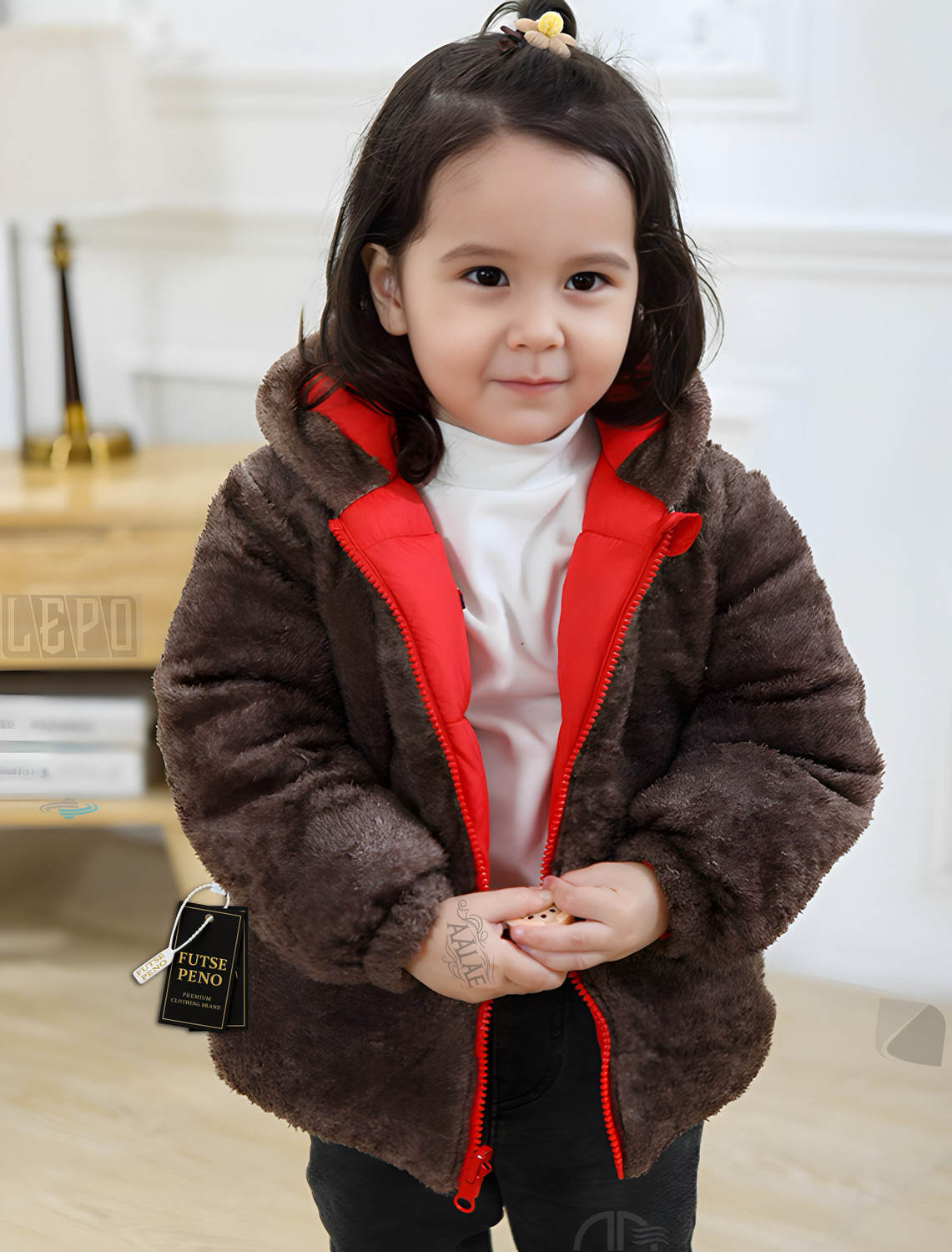 Image of FUTSE PENO Full Sleeve Self Design Boys & Girls Jacket