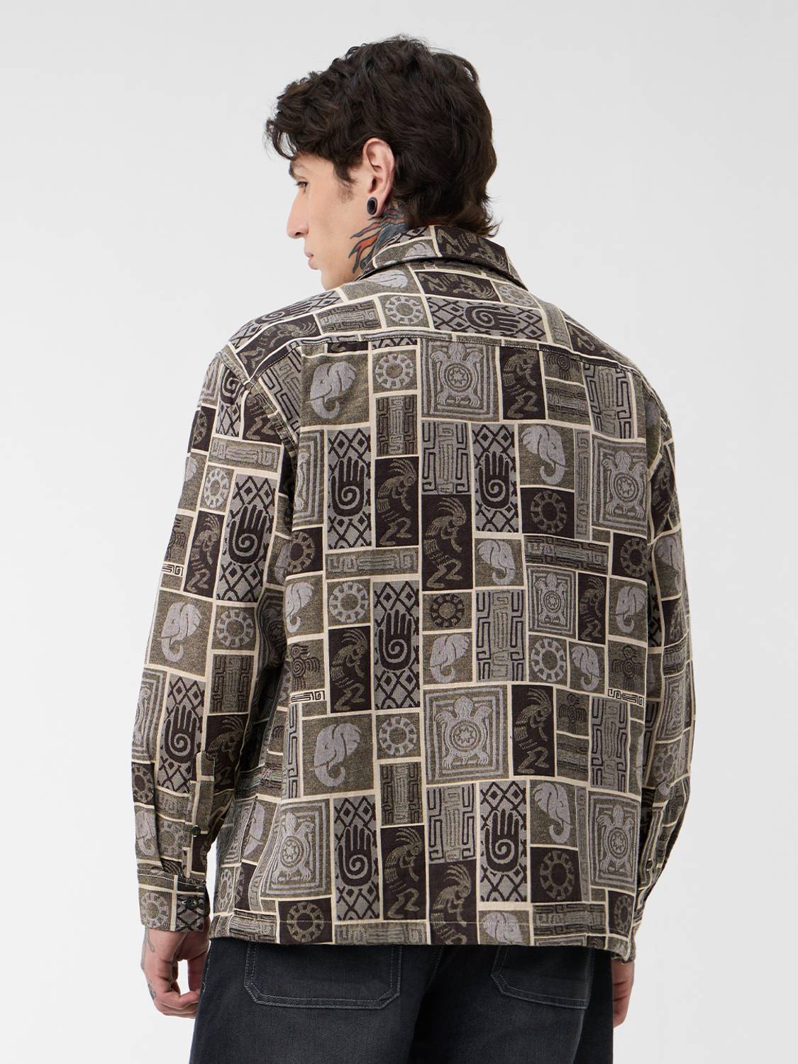 The Souled Store Men Geometric Print Jacket - Image 2