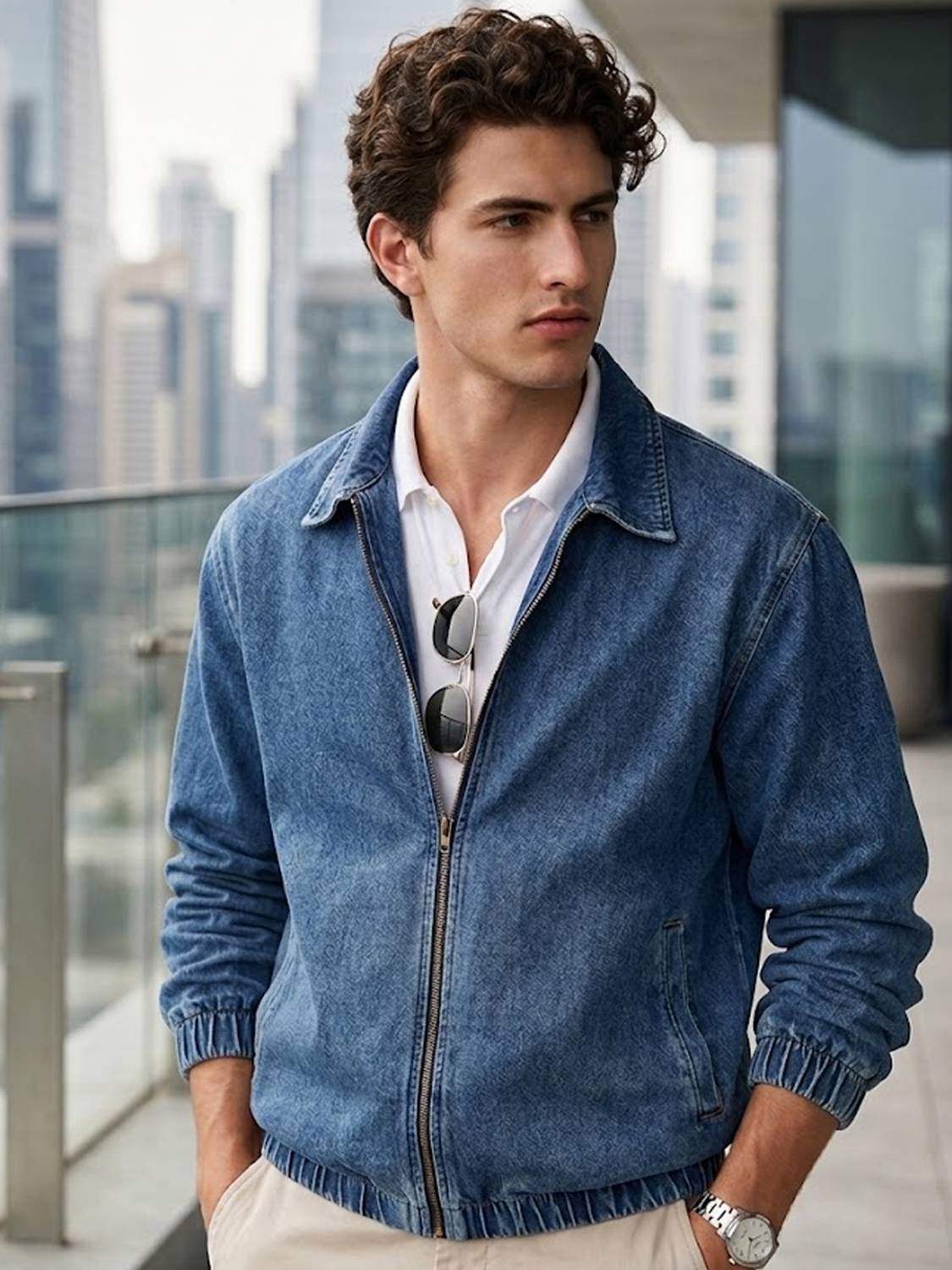 Urbano Men Blue Denim Jacket - Image 1