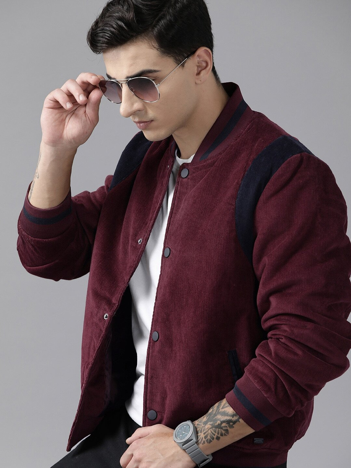 Roadster Full Sleeve Self Design Men Jacket